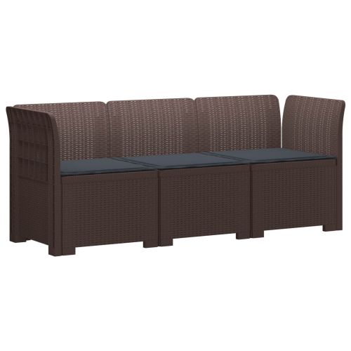 Пейка за градина с Cushions във вид на ратан ПП Кафяво