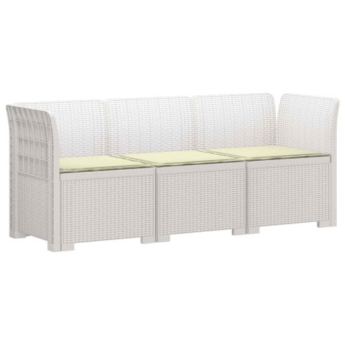 Пейка за градина с Cushions във вид на ратан ПП Бяло