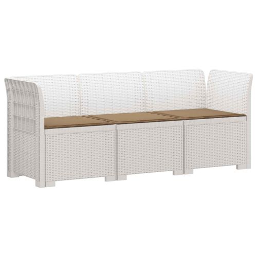Пейка за градина с Cushions във вид на ратан ПП Бяло