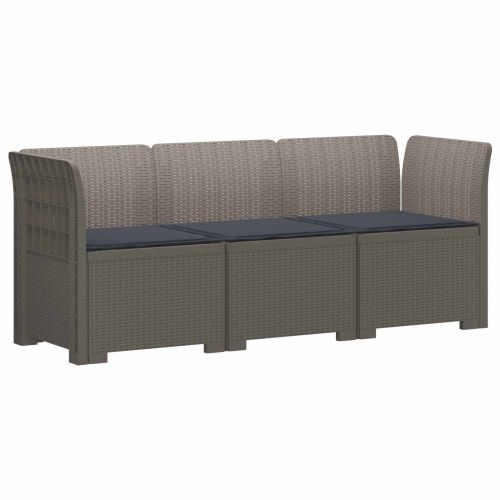 Пейка за градина с Cushions във вид на ратан ПП Светлосиво
