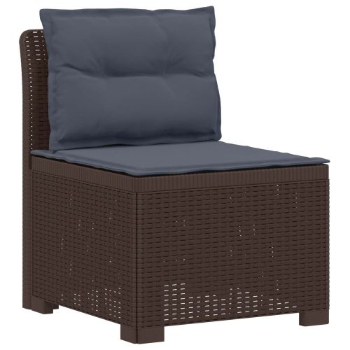 Пейка за градина с Cushions във вид на ратан ПП Кафяво