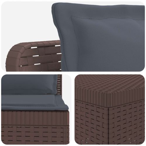 Пейка за градина с Cushions във вид на ратан ПП Кафяво