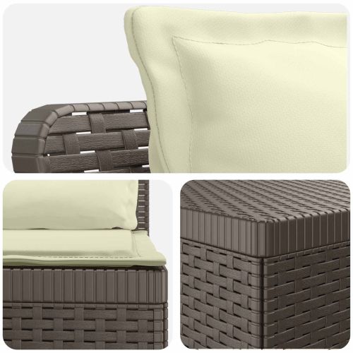 Пейка за градина с Cushions във вид на ратан ПП Светлосиво