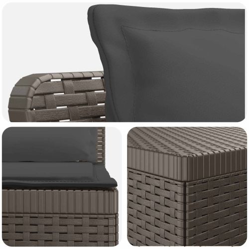 Пейка за градина с Cushions във вид на ратан ПП Светлосиво