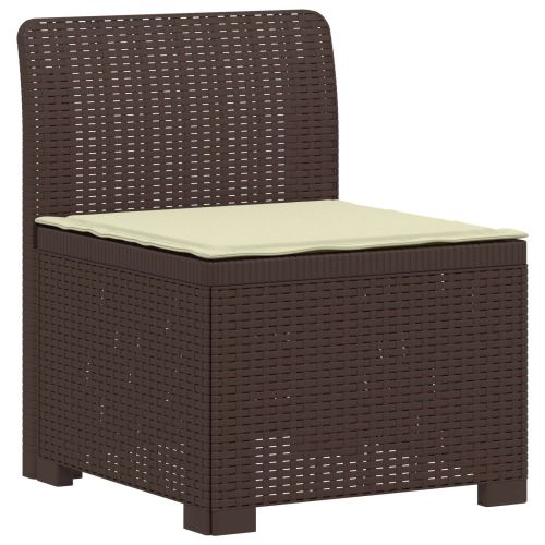 Градински диван за 4 души с възглавници и ротанг визия ПП