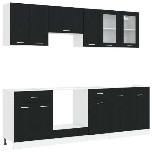 Кухненски единица Lyon 8 pcs Черен дъб Инженерна дървесина