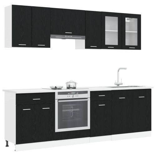 Кухненски единица Lyon 8 pcs Черен дъб Инженерна дървесина