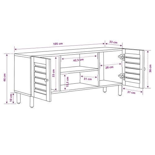 Шкафове за съхранение Натурално 105 x 33 x 46 см