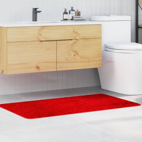 Килимче за баня с антихлъзгаща повърхност Червено 70 x 120 cm