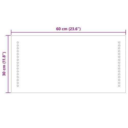 LED огледало за баня Прозрачен 60 x 30 cm закалено стъкло