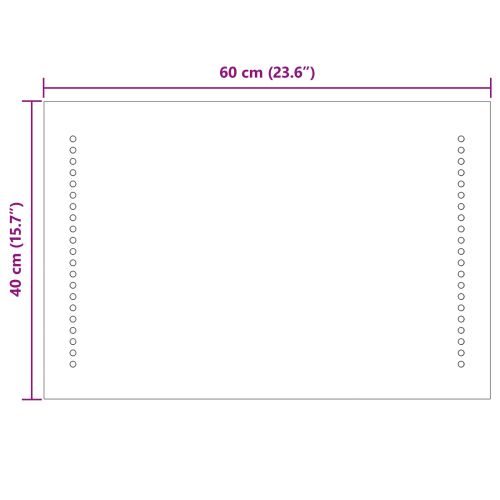 LED огледало за баня Прозрачен 60 x 40 cm закалено стъкло