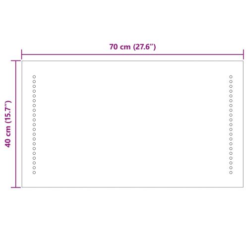 LED огледало за баня Прозрачен 70 x 40 cm закалено стъкло