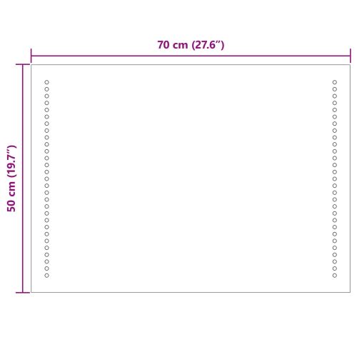 LED огледало за баня Прозрачен 70 x 50 cm закалено стъкло