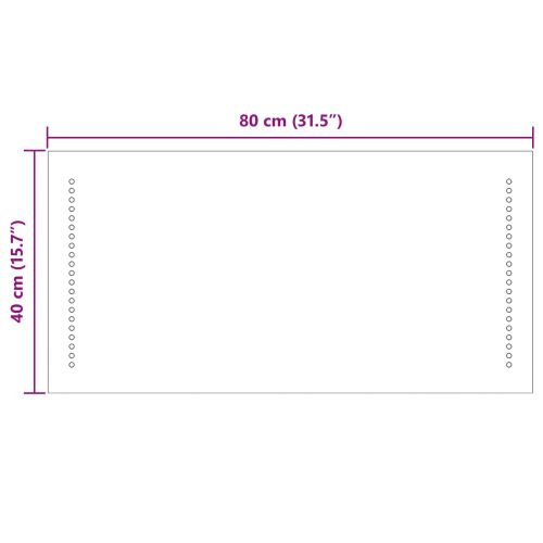 LED огледало за баня Прозрачен 80 x 40 cm закалено стъкло