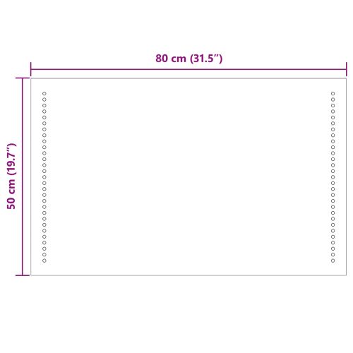 LED огледало за баня Прозрачен 80 x 50 cm закалено стъкло