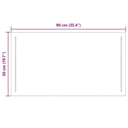 LED огледало за баня Прозрачен 90 x 50 cm закалено стъкло