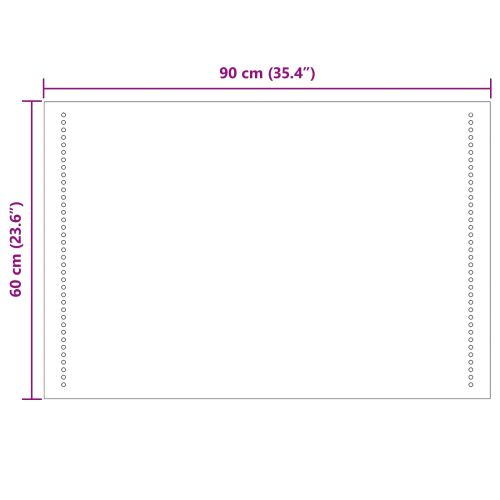 LED огледало за баня Прозрачен 90 x 60 cm закалено стъкло