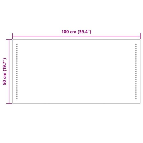 LED огледало за баня Прозрачен 100 x 50 cm закалено стъкло