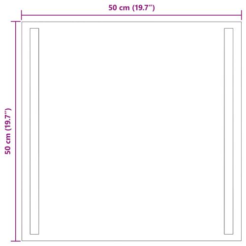 LED огледало за баня Прозрачен 50 x 50 cm закалено стъкло