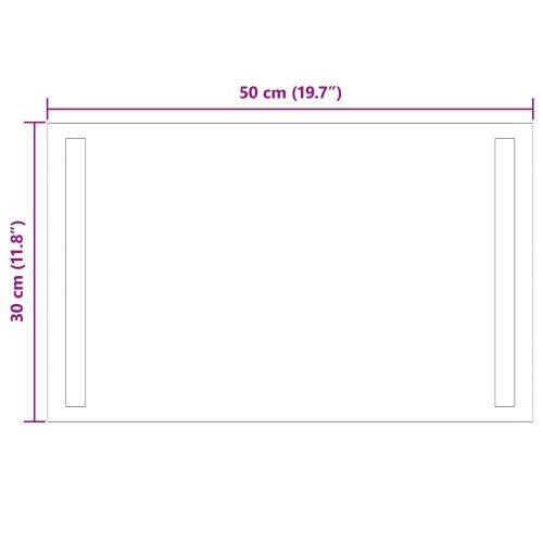 LED огледало за баня Прозрачен 50 x 30 cm закалено стъкло