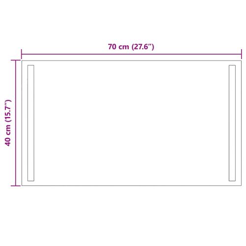 LED огледало за баня Прозрачен 70 x 40 cm закалено стъкло