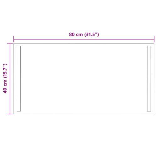 LED огледало за баня Прозрачен 80 x 40 cm закалено стъкло