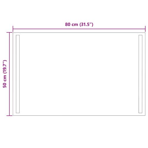 LED огледало за баня Прозрачен 80 x 50 cm закалено стъкло