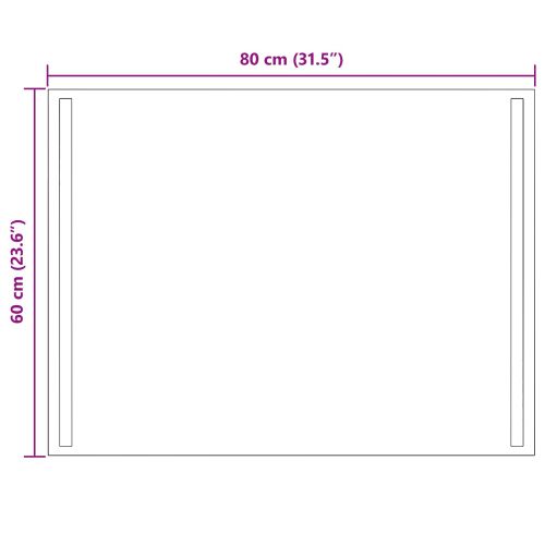 LED огледало за баня Прозрачен 80 x 60 cm закалено стъкло