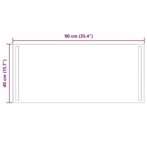 LED огледало за баня Прозрачен 90 x 40 cm закалено стъкло