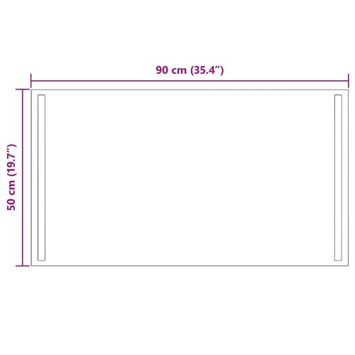 LED огледало за баня Прозрачен 90 x 50 cm закалено стъкло