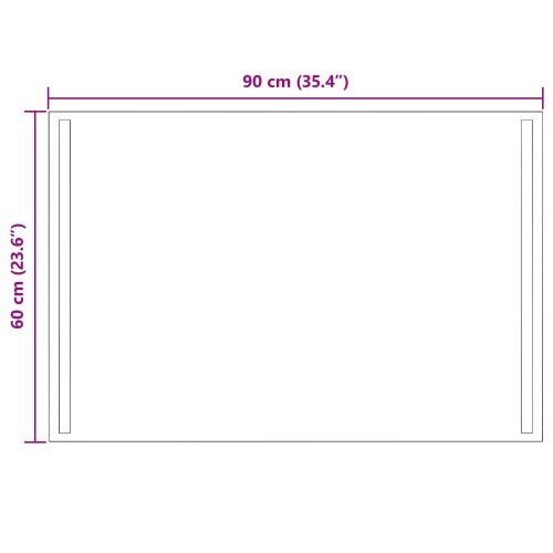 LED огледало за баня Прозрачен 90 x 60 cm закалено стъкло