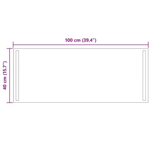LED огледало за баня Прозрачен 100 x 40 cm закалено стъкло