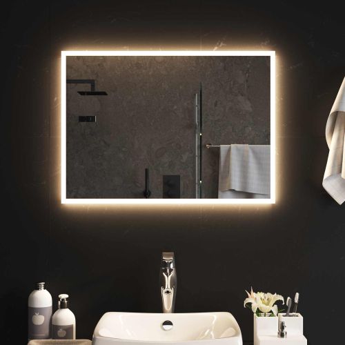 LED огледало за баня Прозрачен 70 x 50 cm закалено стъкло