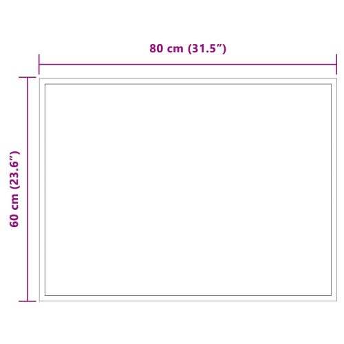 LED огледало за баня Прозрачен 80 x 60 cm закалено стъкло