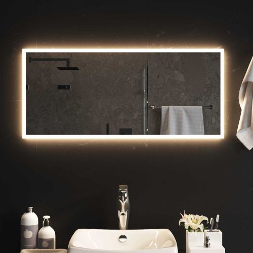 LED огледало за баня Прозрачен 90 x 40 cm закалено стъкло
