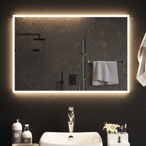 LED огледало за баня Прозрачен 90 x 60 cm закалено стъкло