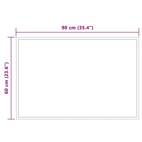 LED огледало за баня Прозрачен 90 x 60 cm закалено стъкло