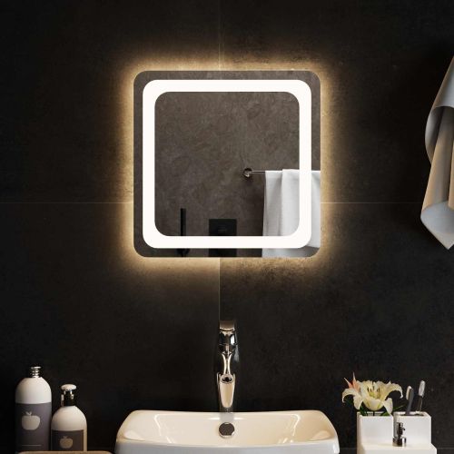 LED огледало за баня Прозрачен 40 x 40 cm закалено стъкло