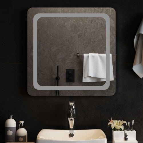 LED огледало за баня Прозрачен 60 x 60 cm закалено стъкло