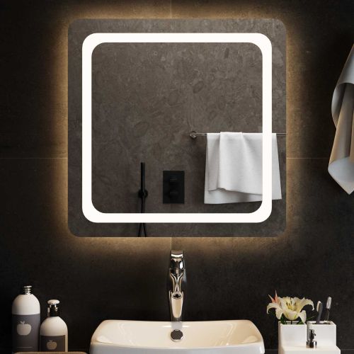 LED огледало за баня Прозрачен 60 x 60 cm закалено стъкло
