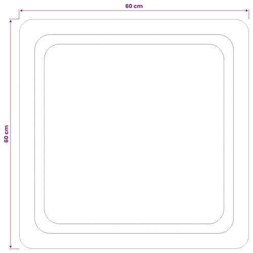 LED огледало за баня Прозрачен 60 x 60 cm закалено стъкло