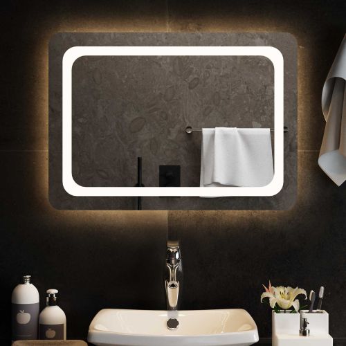 LED огледало за баня Прозрачен 70 x 50 cm закалено стъкло