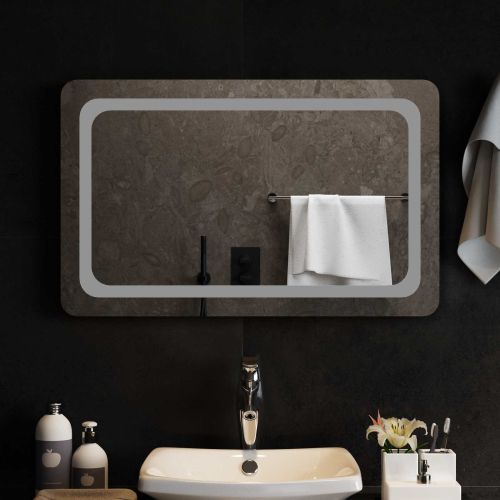 LED огледало за баня Прозрачен 80 x 50 cm закалено стъкло