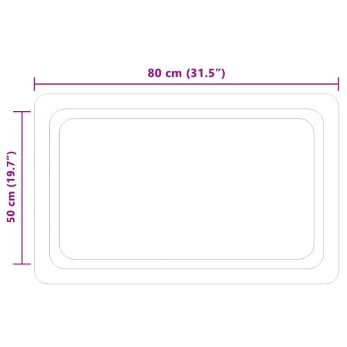 LED огледало за баня Прозрачен 80 x 50 cm закалено стъкло