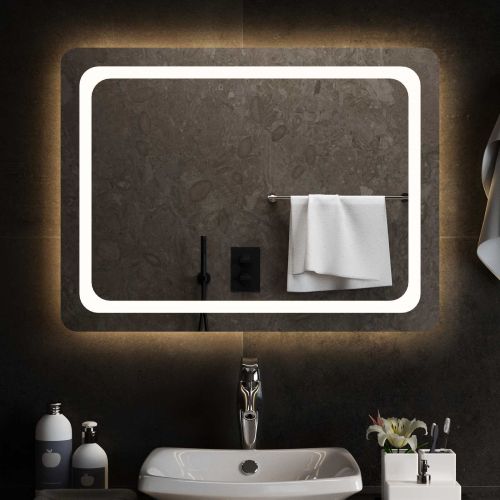LED огледало за баня Прозрачен 80 x 60 cm закалено стъкло