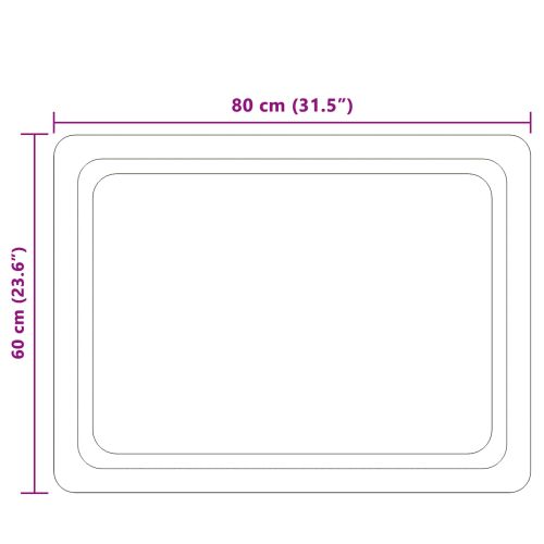 LED огледало за баня Прозрачен 80 x 60 cm закалено стъкло