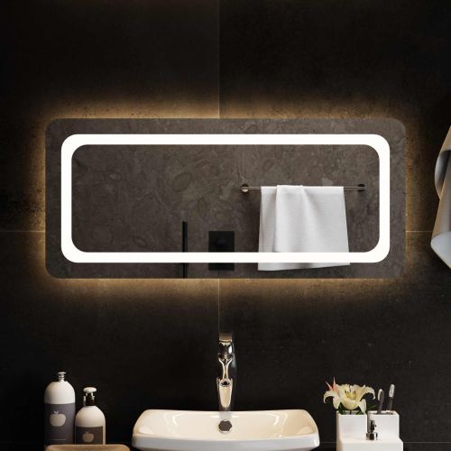 LED огледало за баня Прозрачен 90 x 40 cm закалено стъкло
