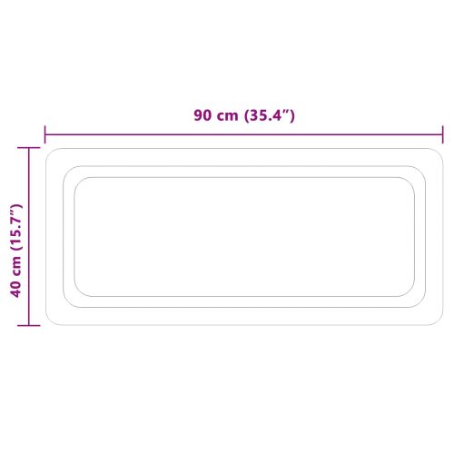 LED огледало за баня Прозрачен 90 x 40 cm закалено стъкло