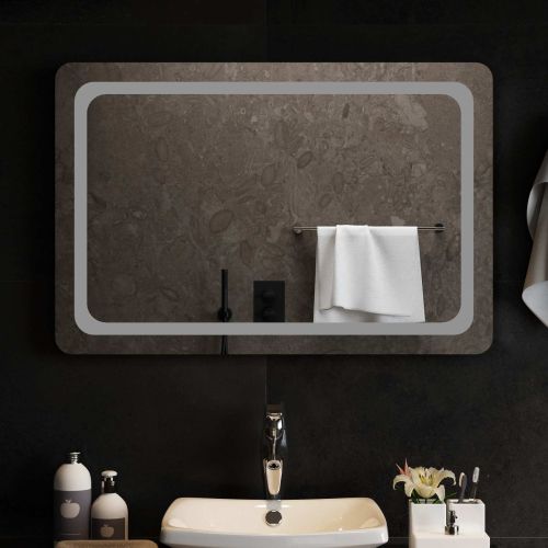 LED огледало за баня Прозрачен 90 x 60 cm закалено стъкло
