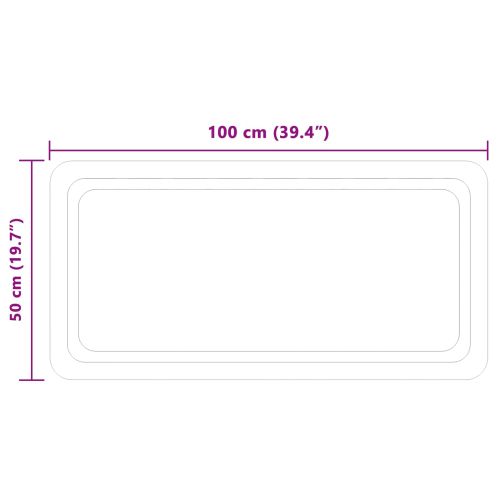 LED огледало за баня Прозрачен 100 x 50 cm закалено стъкло